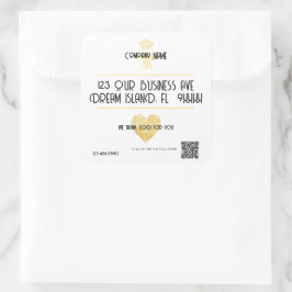 Pegatina Cuadrada Customized HEART Thank GOD For YOU Business Return