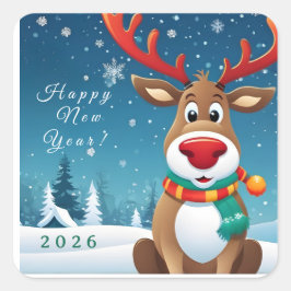 Pegatina Cuadrada Customized Square Happy New Year Sticker