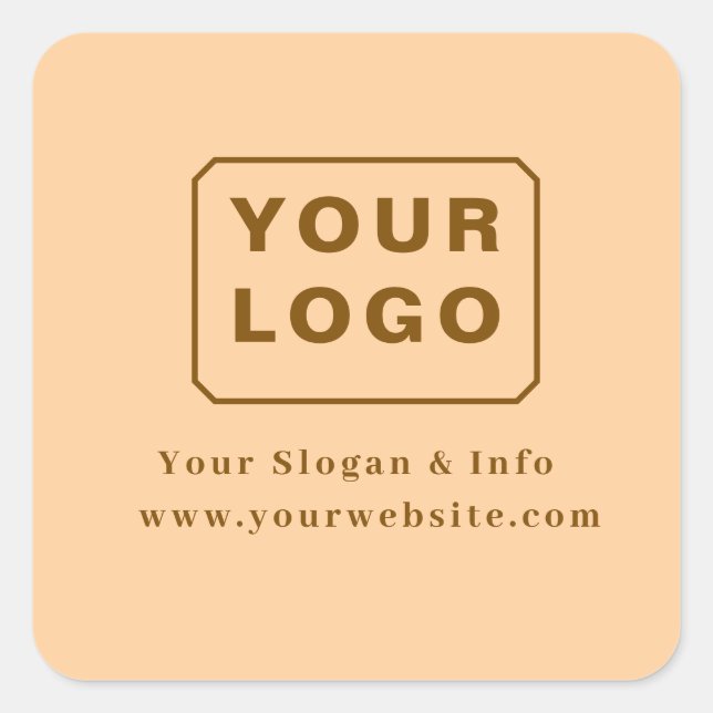 Pegatina Cuadrada Customized Your Logo Stylish Minimal Business logo (Anverso)