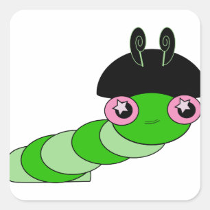 Pegatina Cuadrada Cuta oruga