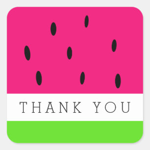 Pegatina Cuadrada Cuta sandía Gracias