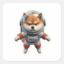 Cute 3D Shiba Inu Astronaut Space Dog Vinyl Sticke