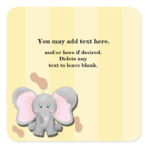 Cute Baby Elephant Cacahuetes Sticker de Cumpleaño