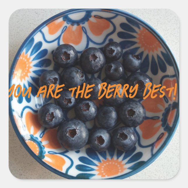 Pegatina Cuadrada Cute Berry Best (Anverso)