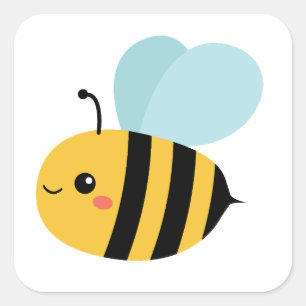 Pegatina Cuadrada Cute Bumblebee