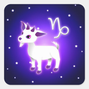 Pegatina Cuadrada Cute Capricorn Zodiac