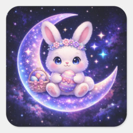 Pegatina Cuadrada Cute Celestial Easter Bunny Sticker Sheet