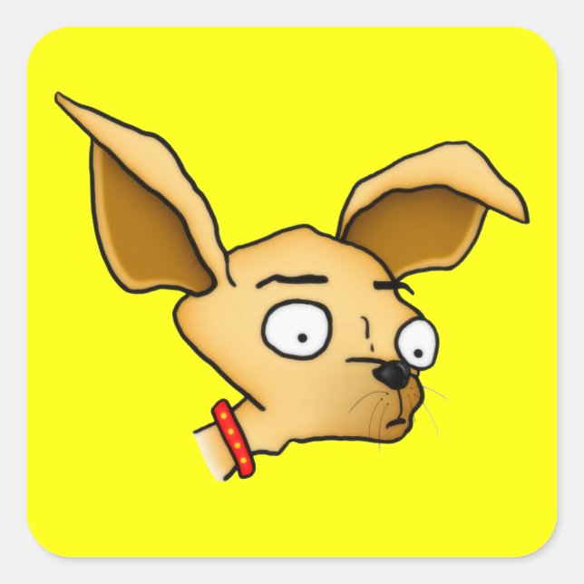 Pegatina Cuadrada Cute Chihuahua (Anverso)