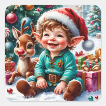 Cute Christmas Elf & Reindeer