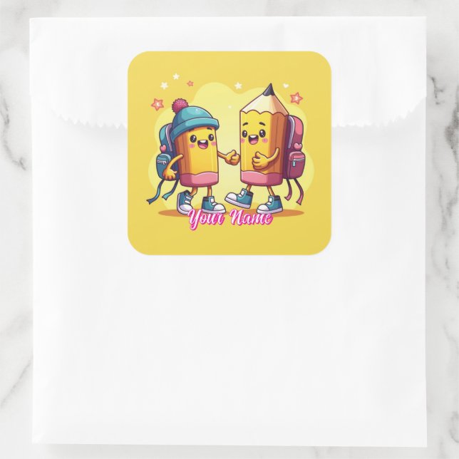 Pegatina Cuadrada Cute & Custom School Gear Collection (Bolso)