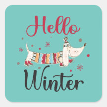 Cute Dog Hello Winter
