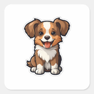 Pegatina Cuadrada Cute Dog Sticker 3