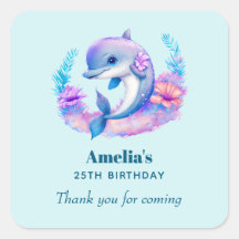 Cute Dolphin Sea Creature Cumpleaños Gracias