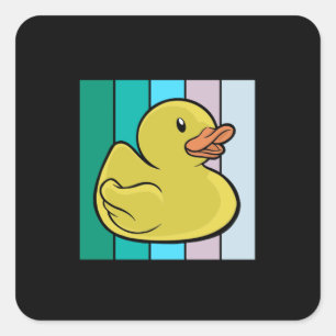 Pegatina Cuadrada Cute Duck
