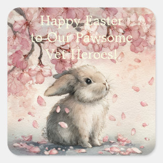 Pegatina Cuadrada Cute Easter Card for Veterinary Personal