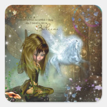 Cute Fantasía Hada y Pegasus Creen Cita