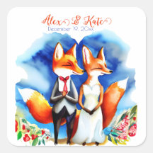 Cute Fox Couple | Boda romántico