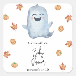 Pegatina Cuadrada Cute ghost - baby shower en español