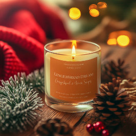 Pegatina Cuadrada Cute Gingerbread Man Christmas Candle Label