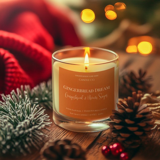 Pegatina Cuadrada Cute Gingerbread Man Christmas Candle Label (Subido por el creador)