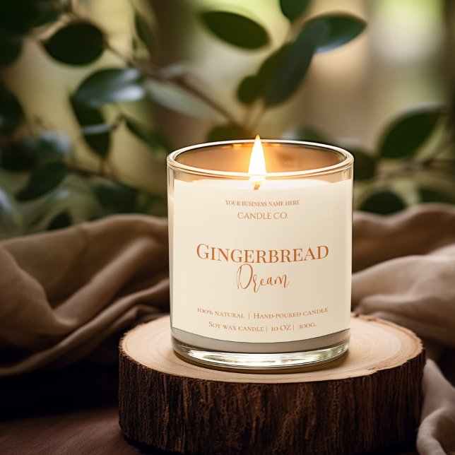 Pegatina Cuadrada Cute Gingerbread Man Christmas Candle Label (Subido por el creador)