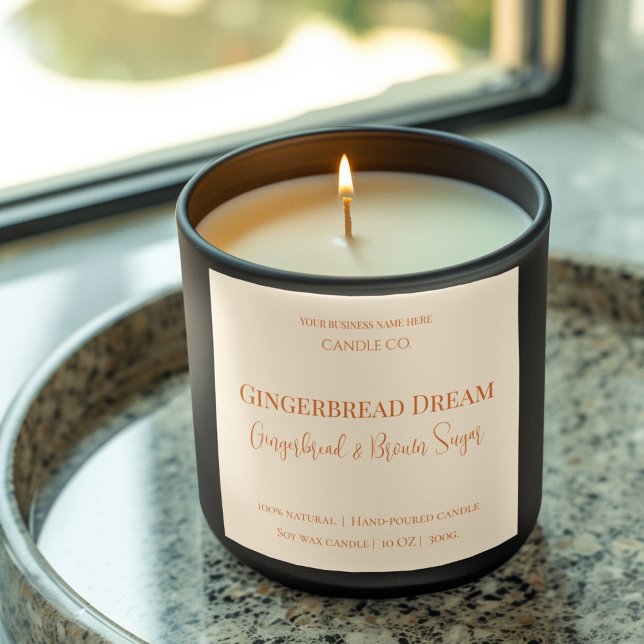 Pegatina Cuadrada Cute Gingerbread Man Christmas Candle Label (Subido por el creador)