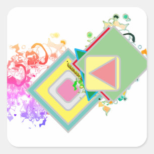Pegatina Cuadrada Cute Girly
