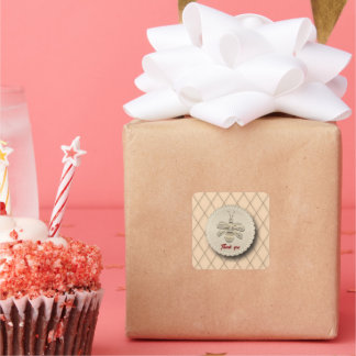Pegatina Cuadrada Cute Gold Bee Gift