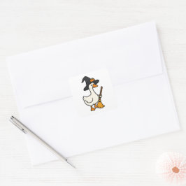 Pegatina Cuadrada Cute Halloween Goose