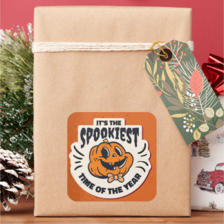 Pegatina Cuadrada Cute Halloween Pumpkin