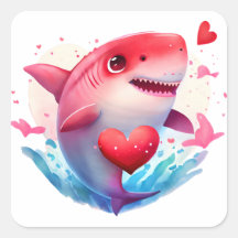 Cute Heart Shark Valentine