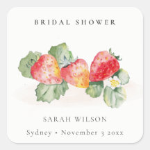 Cute Hoja de Fresa Roja con Follaje para Despedida