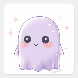 Pegatina Cuadrada Cute Kawaii Ghost Sticker | Halloween Aesthetic