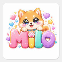 Cute Kawaii Milo Nombre de Perro Rosa Pastel Brill