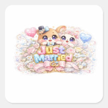 Cute Kawaii Pareja Recién Casada Animales Pastel P