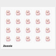 Cute Kawaii Pomerania Cachorro Perrito Lazo Morado