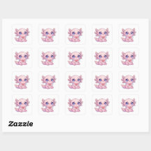 Cute Kawaii Triste Axolotl Llorando con Corazón Ro