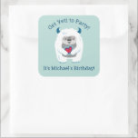 Pegatina Cuadrada Cute Kids Yeti Birthday<br><div class="desc">Un lindo yeti abominable muñeco de nieve decora a este pegatina de cumpleaños de niños. Personalízalo con tu nombre. Divertido por decorar tus bolsos de regalo de cumpleaños. Diseñado para ti por Blackberry Boulevard.</div>