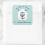 Pegatina Cuadrada Cute Kids Yeti Birthday<br><div class="desc">Un lindo yeti abominable muñeco de nieve decora a este pegatina de cumpleaños de niños. Personalízalo con tu nombre. Divertido por decorar tus bolsos de regalo de cumpleaños. Diseñado para ti por Blackberry Boulevard.</div>