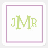 Cute Lavender y Green Monogram Initisquare