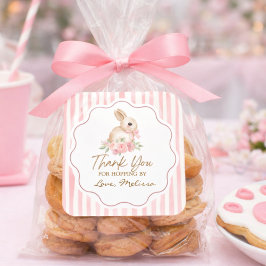 Pegatina Cuadrada Cute Little Bunny Thank You For Hopping By