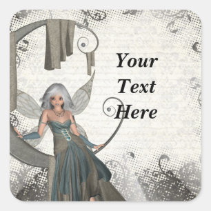 Pegatina Cuadrada Cute manga fairy