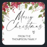 Pegatina Cuadrada Cute Merry Christmas Gift Tags Red Green Pegatinas<br><div class="desc">¡Casi son Navidades! Es hora de planear tu regalo para la temporada de fiestas, no olvides tus pegatinas navideñas personalizadas! Elegantes y hermosos estos stickers de Navidad personalizados son perfectos para las etiquetas de regalo de Navidad o como sellos para sobres en las tarjetas de vacaciones de sus Navidades y...</div>