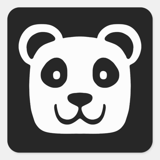 Pegatina Cuadrada Cute Panda (Anverso)