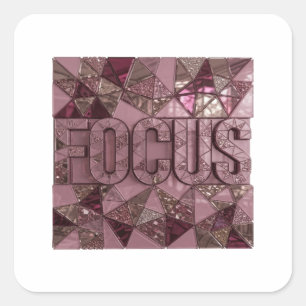 Pegatina Cuadrada Cute Pink FOCUS Sticker Gráfico