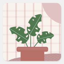 Cute plantas de Monstera enmarcadas diseño bohemio