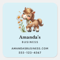 Cute Pony Eating Daisies Business