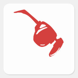 Pegatina Cuadrada Cute Red sun glass