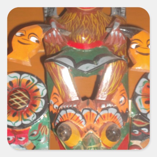 Pegatina Cuadrada Cute retro Halloween Bash Hakuna Matata regalo Fie (Anverso)