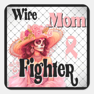 Pegatina Cuadrada Cute Sugar Skull